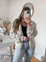 Akira chunky knit Pom Pom cardigan