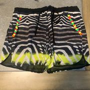 Line & Dot Neon zebra lined shorts size Medium NWT