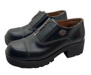 Harley Davidson 82012 Alternator Black Zip Up Ankle Boots Women's Size 7.5