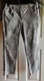 Ruby RD Womens Gray Sparkle Snake Skin Patterned Casual Pants/Slacks Size 10