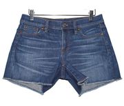 Women's J. Crew Indigo Denim Cutoff Shorts A0813 Blue Denim Jean Shorts Size 26