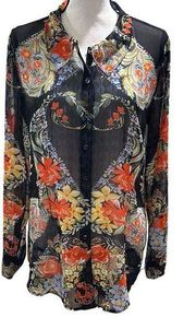 Cabi sheer floral blouse