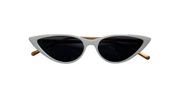 White Frame Rose Gold Color Arms Classic 20s Modern Cat Eye Sunglasses