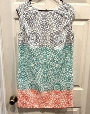 The Limited Lined Sleeveless Mosaic Floral Print Dress size medium