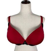 Torrid red &black lace underwire padded bra 48C