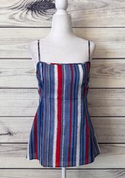 Blue & Red Striped Tank Top