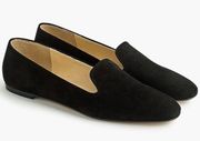 J. Crew Suede Leather Smoking Slipper Loafer 7 Black