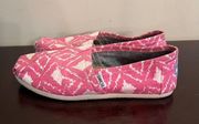 Toms  7 southwest denim pink Fabric Slip On Classic Flats Loafers Casual Shoes