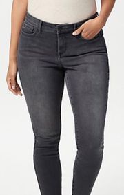 Grey Cropped High Waist Skinny Jeans