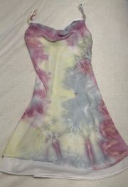 boutique mini slip dress tie dye 