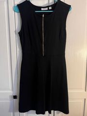 front zip black dress size small