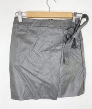 LF Seek The Label Grey Faux Leather Asymmetrical Skirt Women's Size Small S NWT