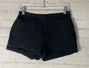 Xhilaration Shorts Black Cotton Blend Mid Rise 27” Waist Size 7 Hot Pants Chino