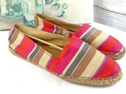 Splendid Striped Canvas Espadrille Slip On Loafers Pink Multi 10