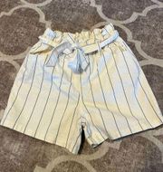 Time and tru high waisted paperbag belted shorts pin stripes size 2