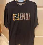 Authentic New With Tags Fendi FF Floral knitted logo tee