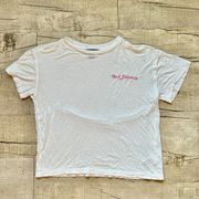 White Short Sleeve Crop Whimsical Embroidered Be A Unicorn Top Size 4