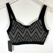 NWT Marciano Black Sweetheart Sleeveless Crop Top Bralette Size M