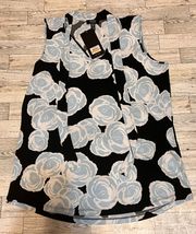 Signature  Sleeveless Blouse Floral Glacier Women Small NWT