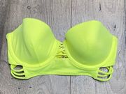 Size Size 32D Neon Bandeau Bikini Swim Top