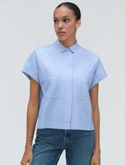 Everlane The Short-Sleeve Box Shirt Blue Size Small NWT