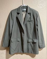 gray oversized pinstripe blazer