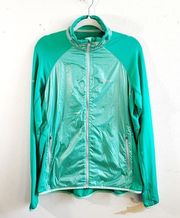 Marmot Jacket Seafoam Green Lightweight Running Coat Sz XL GUC Lined Winbreaker