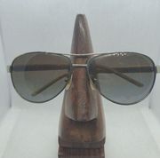 Ralph Lauren  Polarized Silver & Tan Aviator Sunglasses