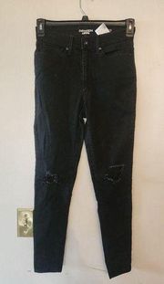 Levi denizen black ultra high rise ankle jeggings size 5