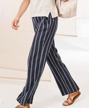 Garnet Hill Striped Linen Trousers Pants sz 6