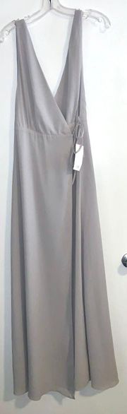 Grey Maxi Wrap Dress