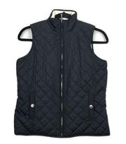 Ralph Lauren *LAUREN  Reversible Quilted Vest PS Black Ivory Zip Up Winter Warm