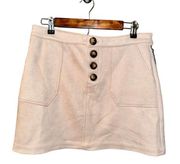 HYFVE HYFVE HYFVE Women's Button Fly A-Line Mini Skirt Blush Pink