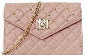 Badgley Mischka Vegan Leather Purse Diamond Quilted Blush Pink Crossbody Bag NWT