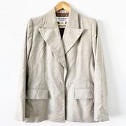 Yves Saint Laurent Rive Gauche Wool Cashmere Light Gray One Button Blazer