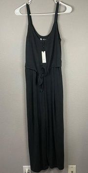 Heartloom Black Jumpsuit XS Wide Leg Sleeveless V Neck Tie Detail