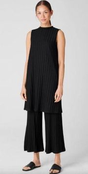 Eileen Fisher Wide Rib Stretch Mock Neck Dress