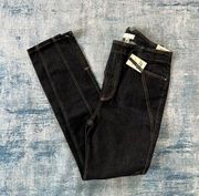 NWT! River Island Dark Wash High Rise Skinny Split Hem Jeans US 12R