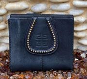 GIVENCHY Studded Black Leather Bifold Wallet with COA. EUC