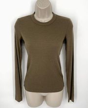 Cotton Citizen NEW Women's Verona Crew Shirt Long Sleeves Size XS Bronze