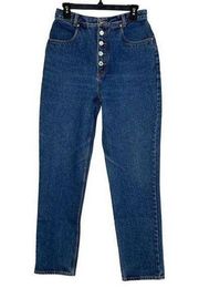 LawMan Vintage Womens Blue High-Rise Button-Fly Skinny Jeans Size 9/10