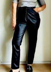 90s Leather Pants Straight Leg High Rise Jean Style Fit Size 29 Waist Classic