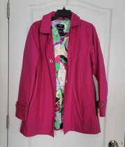 Dennis Basso trench coat jacket women's small pink