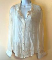 Gypsy 05 White and Beige Tie Dye Blouse Sz M