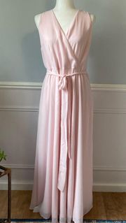 NWT ModCloth Effortless Elegance Faux-Wrap Maxi Dress Size 18 Flowy Formal Pink