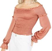 Lucy Paris Isabella Smocked Off The Shoulder Top