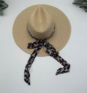 Vince Camuto Textured Scarf Trim Panama Hat One Size