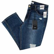 Kensie Mid-Rise Vega Destructed Relaxed Fit Blue Denim Jeans Women's Size 29