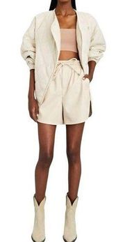 ALC Faux Vegan Leather Ryder Off White Shorts Sz L