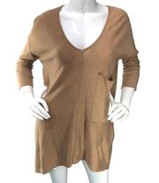 Kerisma Womens Size Small Medium Sweater V Neck Front Pocket 3/4 Sleeve Tunic